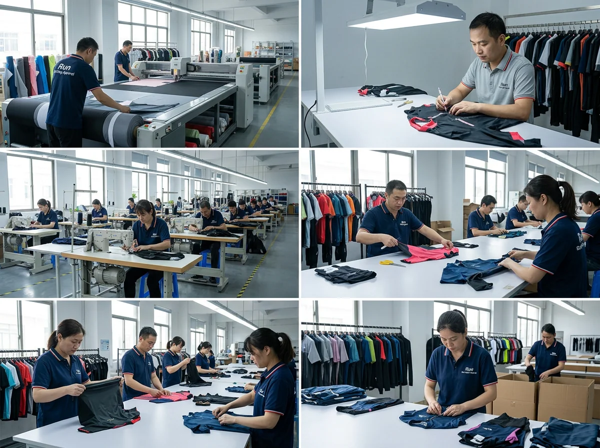 Bulk production and 3-stage QC for cycling apparel
