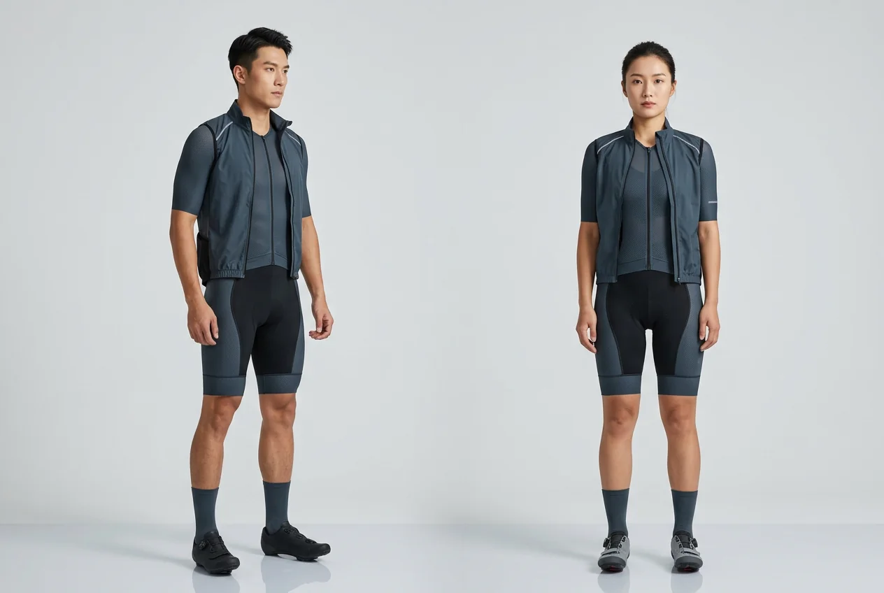 Race-ready cycling skinsuits and vests